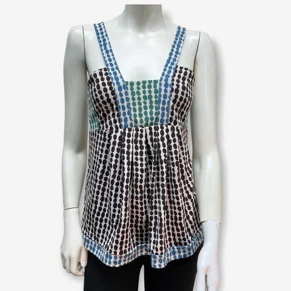 5/$20 BCBGMAXAZRIA polka dot sleeveless top M - Picture 1 of 7